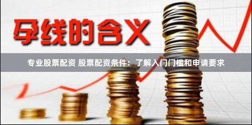 专业股票配资 股票配资条件：了解入门门槛和申请要求